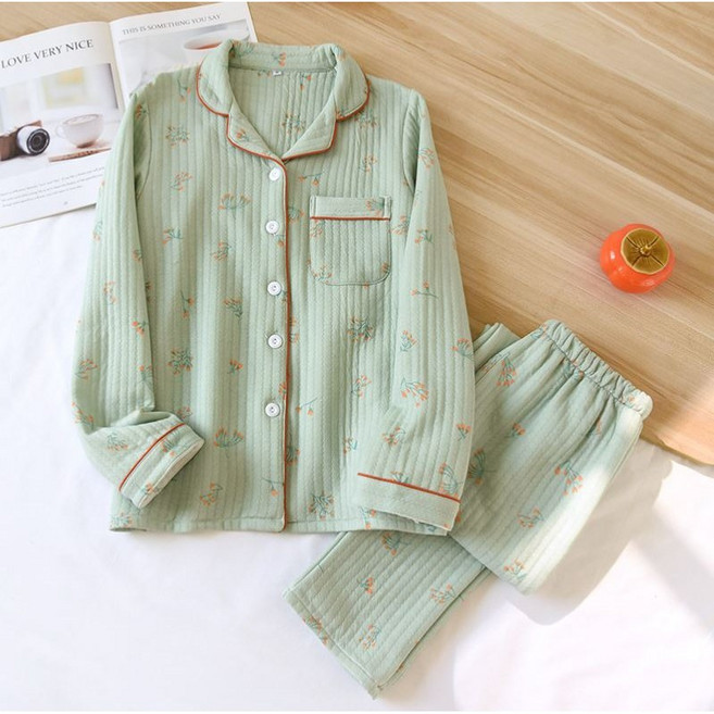 유니크 패턴 순면 기모 누빔 잠옷 4패턴