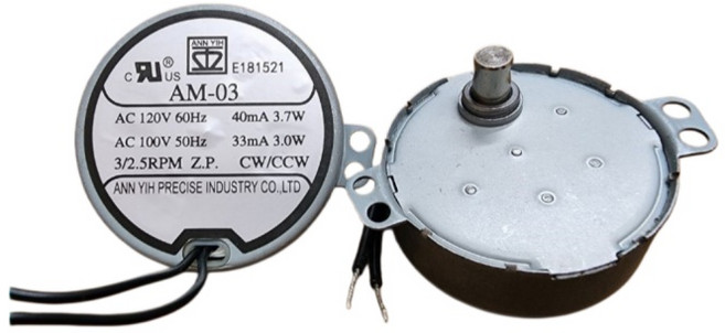同步馬達 60HZ 3/2.5RPM 台灣製, AM-03 AC120V 插梢式 短軸, AM-03 AC120V 插梢式 短軸