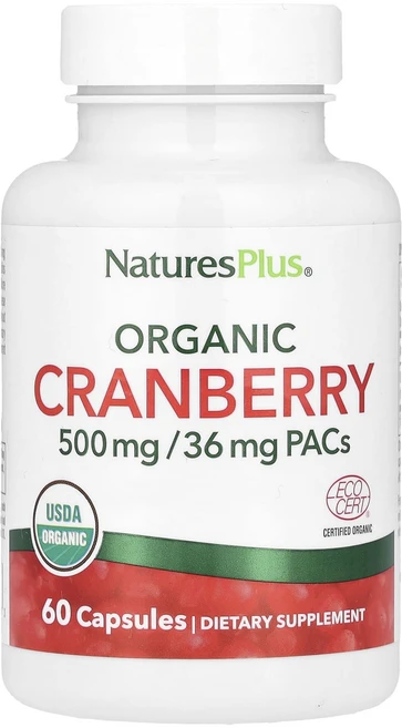 건강챙기세요 NaturesPlus 유기농 크랜베리 캡슐 60정(캡슐 1정당 250mg) 백살까지오래오래, NaturesPlus유기농크랜베리캡슐60정캡슐1정당25, 1개 - 쿠팡