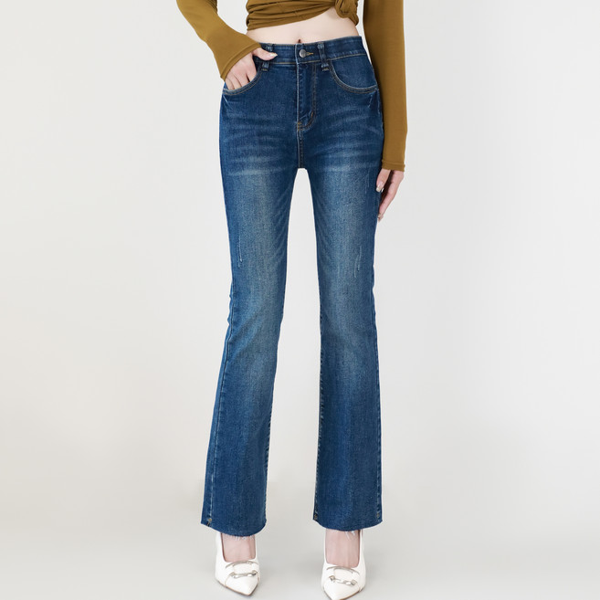 여성 스판 히든밴딩 슬림 부츠컷 청바지 숏/롱 2단기장