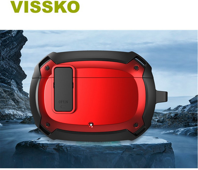 적용 잠금 기능으로 충격 방지 beats Studio buds 케이스, 레드