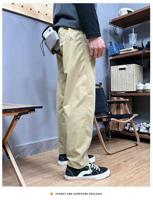 機能工裝褲 男 寬鬆休閒褲 防水錐形長褲