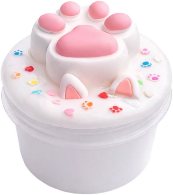 말랑코코 슬라임 받아라냥냥펀치 점토 슬라임 점섞슬 하퐁말, 1개, 260g, 화이트