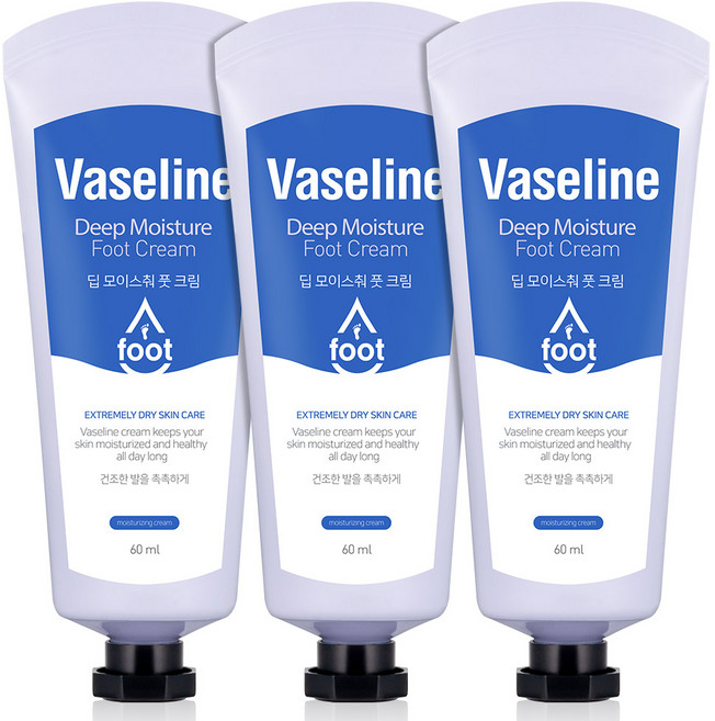 바세린 C2Y 딥 모이스춰 풋크림, 1개입, 3개, 60ml