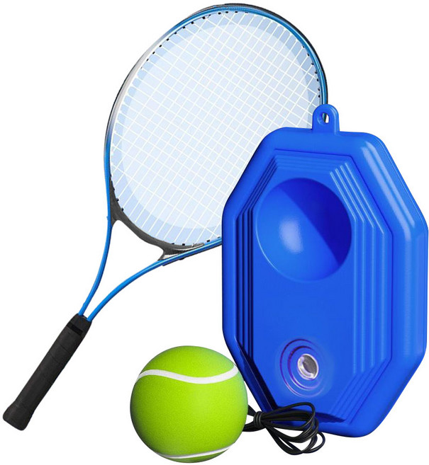 테니스 리턴볼풀세트 주니어 성인용 셀프 테니스 연습 라켓 연습기 나혼자 연습, 블루