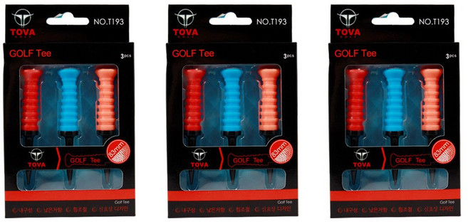 TOVA 실리콘 골프티 3세트 (총9개들이) 3P 1SET X3 골프 티꽂이 롱티, (랜덤색상)3PCS_X3