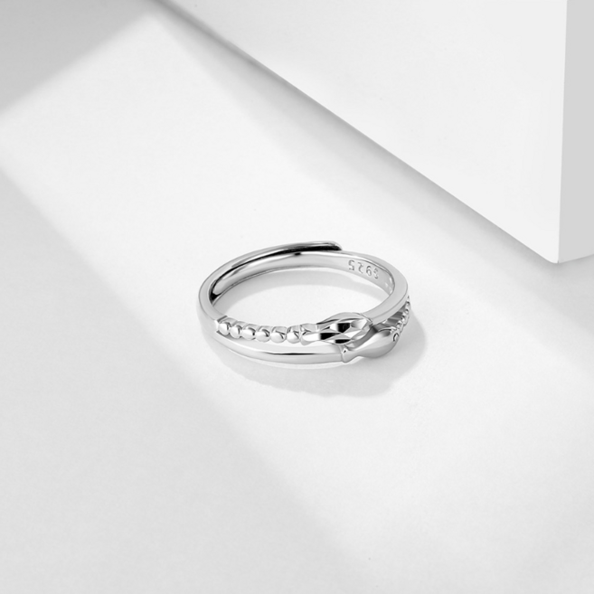 물고기모양 조절형 반지 화려한 디자인 반지 925실버