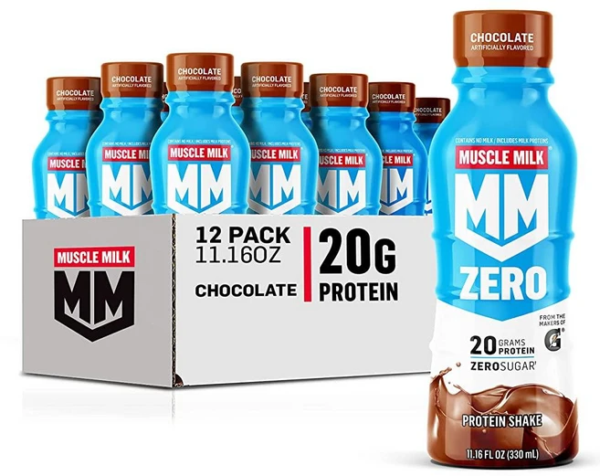 Muscle Milk 제로 단백질 쉐이크 초콜릿 단백질 20g 100칼로리 300ml 12팩, Vanilla, 12개, 330ml - 쿠팡