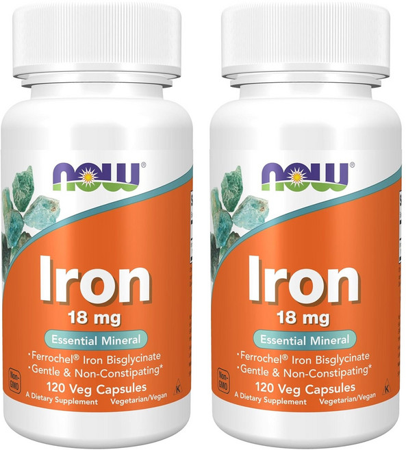 나우푸드 철분 18mg 베지 캡슐, 120정, 2개