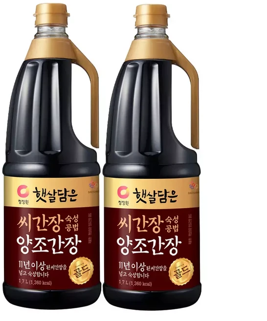 청정원 씨간장 숙성 양조간장 골드 1.7L 2개, 1개