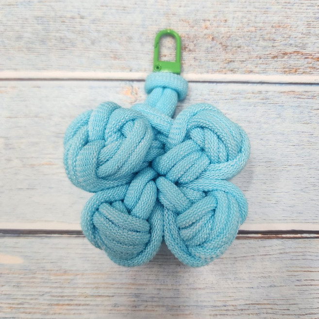 라온맘 양말목 네잎클로버 키링 DIY 수험생 수능선물 합격선물, 1개, 04_연블루