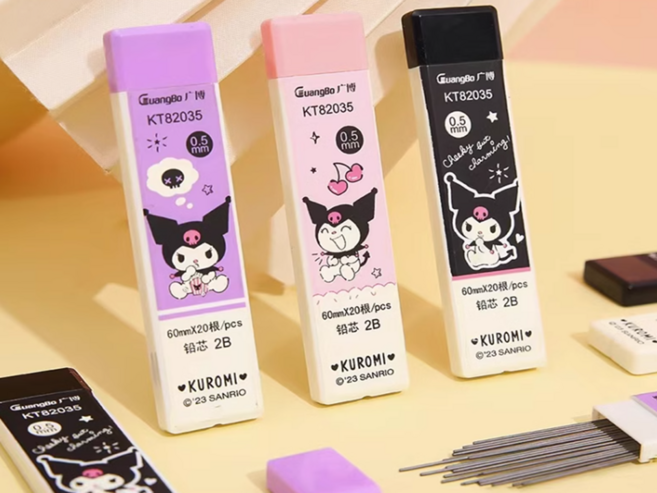 쿠로미 산리오 캐릭터 샤프심 문구 일본 만화 그림 필기 메모 공부 일기 소녀 감성 준비물, C.퍼플
