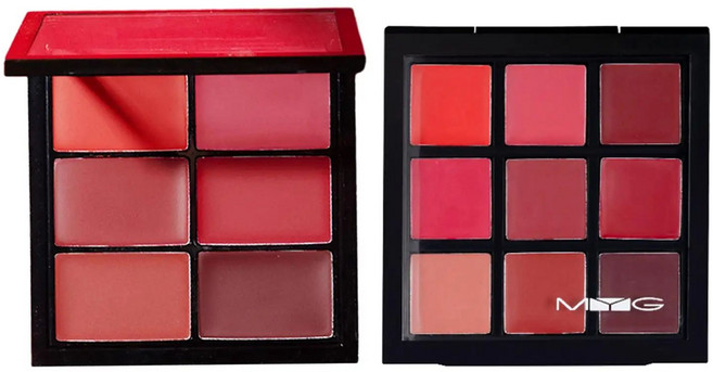 1+1 여성용 립스틱 팔레트 크림 오래 지속되는 보습 화장품 립글로스 메이크업 세트 여러 가지 색상 누, 01. 6 colors, 2개