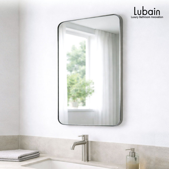 욕실 직사각 스테인리스 거울 소프트스퀘어 SFSS, 골드 헤어라인