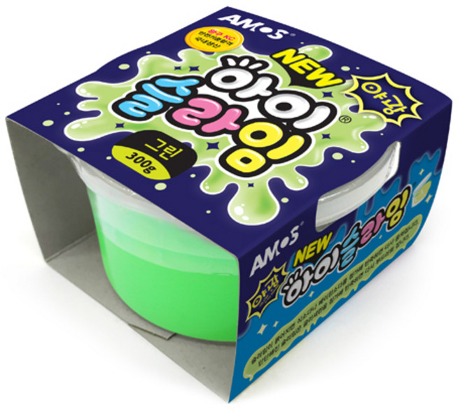 아모스 / 아이슬라임 야광 300g / 아이슬라임세트 아쿠아슬라임만들기 슬라임 아모스슬라임 슬라임세트 슬라임스퀴시 스퀴시만들기 슬라임스퀴시만들기, 1개, 그린