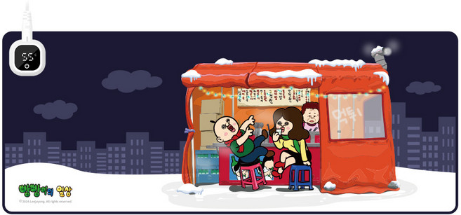 빵빵이 굿즈 온열 장패드 가죽 마우스 키보드 패드 빵빵이의 일상 옥지 끼꼬, 1개