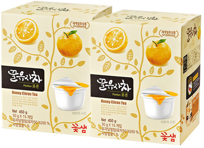 꽃샘 참조은 꿀유자차 포션, 30g, 15개입, 2개