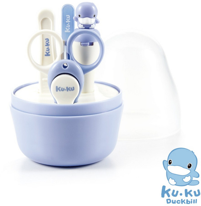 KUKU 嬰幼兒指甲修剪護理組, 酷咕鴨寶貝蛋修容組_藍色, 1個