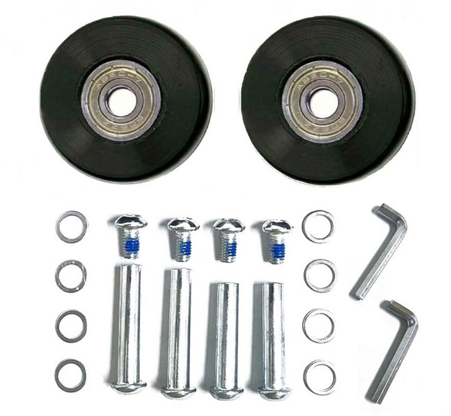 로토웰존 2개 수하물 캐리어 교체 휠 50 / 64 70 75 84 90mm 고무 인라인 롤러 스케이트 8mm(0.31") ABEC-7 608ZZ 베어링 수리 키트, Black, OD50xW18mm