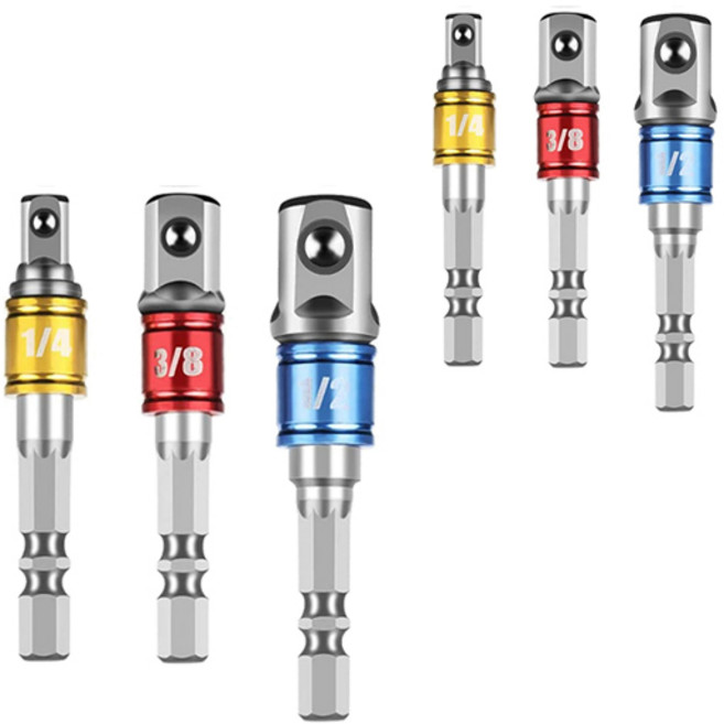 공구 소켓 어댑터 3종 복스 연장대, 2세트, 화이트