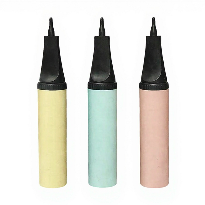 헬퍼샵 파스텔 풍선펌프 튜브 공 볼 바람주입기, 3개, 민트1 + 핑크1 + 옐로우1