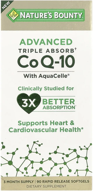 새해 첫좋은선물 Nature's Bounty Advanced Triple Absorb CoQ-10 속방형 소프트젤 90정(소프트젤 1정당 100mg) 제대로 할인합니다, NaturesBountyAdvancedTripleAbs, 1개, 90정 - 쿠팡