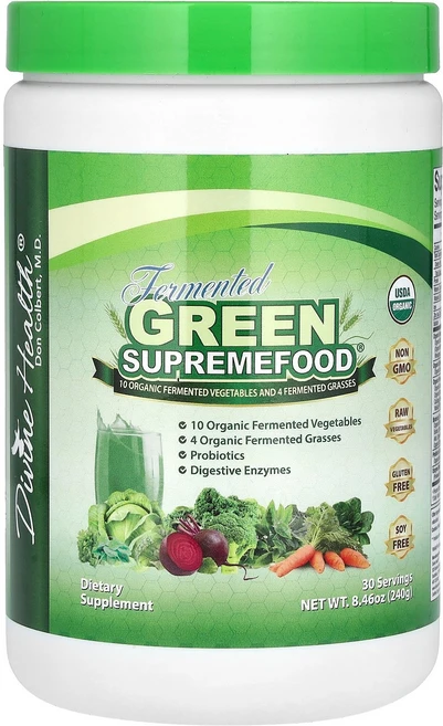 Divine Health 발효 그린 수프림푸드® 240g(8.46oz) Health (디바인 헬스), Divine Health, 발효 그린 수프림푸드®,, 1개, 240g - 쿠팡