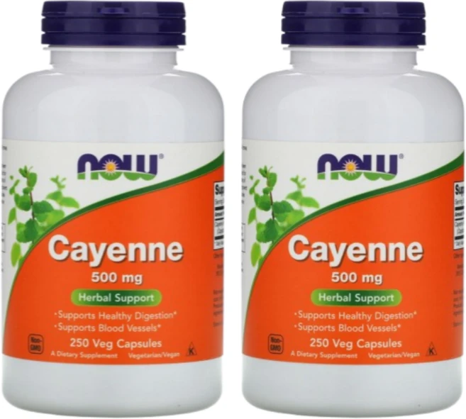 1+1 나우푸드 카이엔 카옌 페퍼 500mg 250베지 캡슐 2개, 250정 - 쿠팡