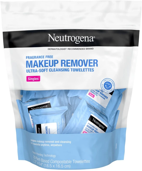 뉴트로지나 메이크업 클렌징 티슈 싱글 20개입, 1개 - 쿠팡