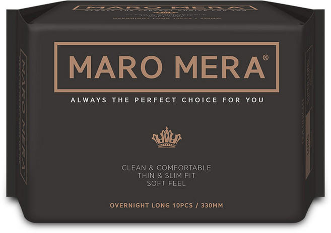 마로메라 생리대 날개형 오버나이트 롱, 10개입, 10개