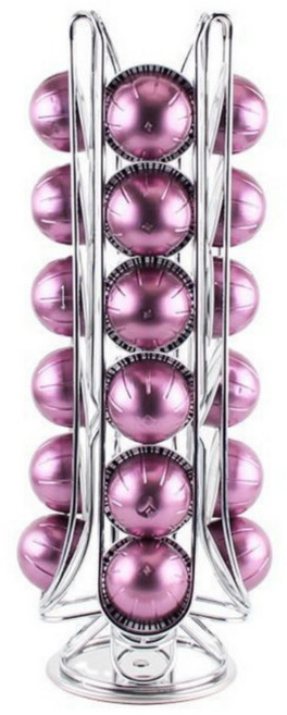 온리쿠 커피 24구 캡슐 보관함 회전 타워 실버, 1개