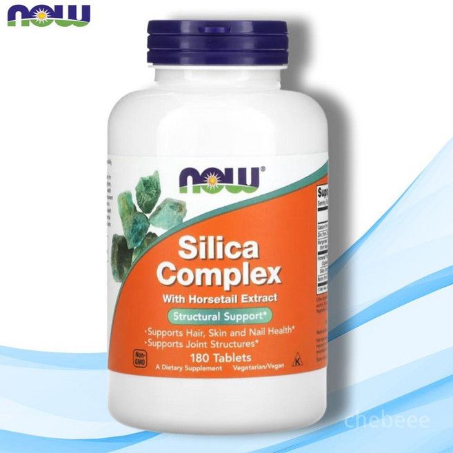NOW Foods 실리카 복합 보충제 40mg 홀스테일 함유 Silica Complex 180정, 1개