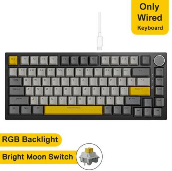 기계식 키보드 패드 Ajazz 게이밍 AK820 AK820Pro 블루투스 5.1 무선 C 유선 맞춤형 노브 핫 스왑 개스킷 포함, 1개, 없음, 없음