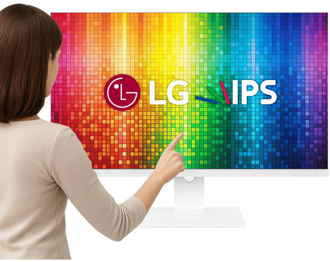 클라인즈 LG IPS패널사용 터치스크린 모니터 화이트 C타입 75Hz, KIM2400FH75TO, 60.8cm