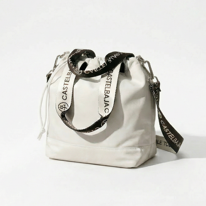 까스텔바작 여성 패커블버킷백 BWCW-GP802 골프토트백 손가방 미니백, 아이보리, 1개