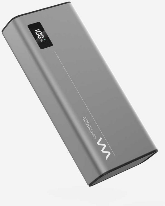 더블유엠 파워뱅크 27W PD3.0 초고속 노트북 대용량 보조배터리 20000mAh WM-QC-20000, Dark Gray