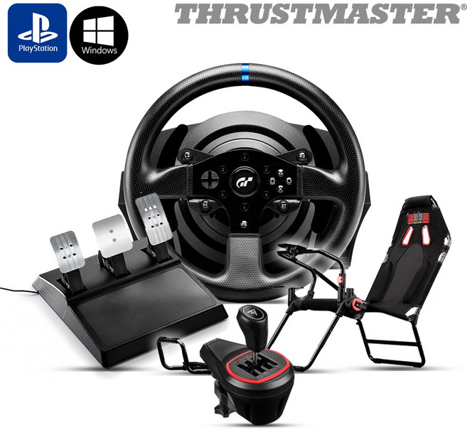트러스트마스터 T300RS GT 레이싱휠+TH8S 쉬프터+ GT Lite Carbon Grey 시트 패키지 (PS PC), 1세트, T300RS+TH8S+S021
