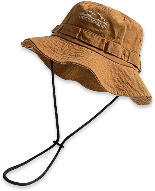 아웃도어 캠핑 낚시 등산모자 남자 여자 등산 버킷햇, 머스타드