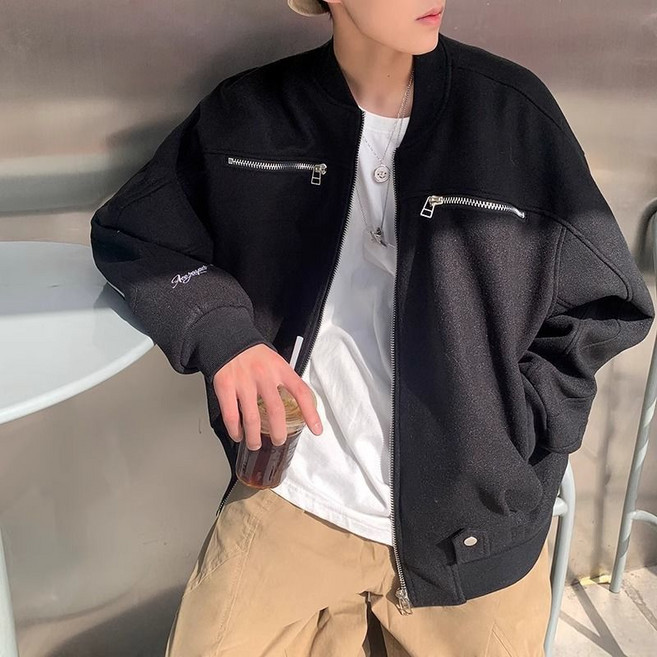男士外套 夾克春秋美式棒球服飛行員夾克