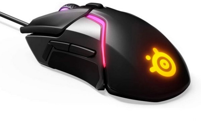 스틸시리즈 라이벌 600 게이밍 마우스 12000 CPI TrueMove3Plus 듀얼 광학 센서 0.5인치 리프트오프 거리 무게 조절 시스템 RGB 조명 블랙 279980, 스틸시리즈 라이벌 600 게이밍 마우스 12000 CP