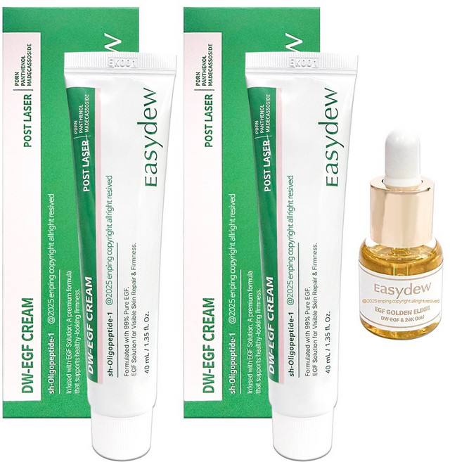 [엔핑] 대웅제약 이지듀 포스트 레이저 DW-EGF 이지에프 크림 + 이지듀 이지에프 골든 엘릭서, 2개, 40ml