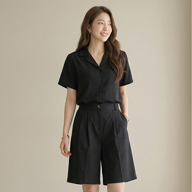 드마엘 토슈 투핀턱 4부 슬랙스 팬츠(3color)+델로나