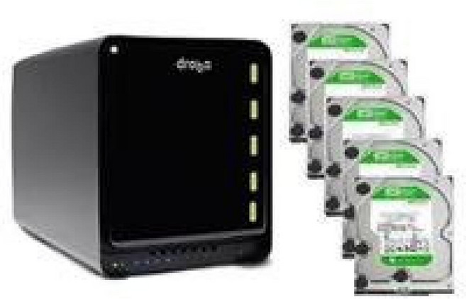 Data Robotics Drobo S 7.5TB 번들 DR3A2-15EARS-5 - Drobo S 1개와 1.5TB WD 캐비아 그린 하드 드라이브 5개 포함 (블랙)