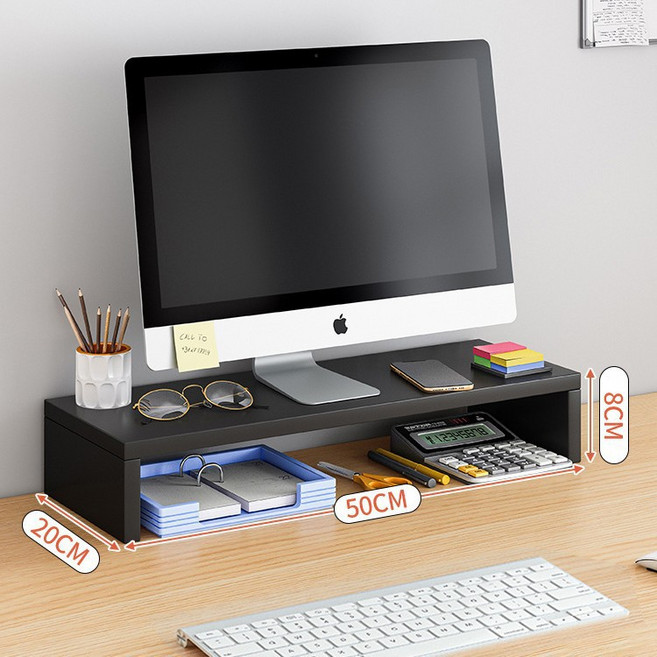 컴퓨터 모니터 스탠드 멀티 용도 데스크톱 정리 장치 쇼세, 검은색, 1개