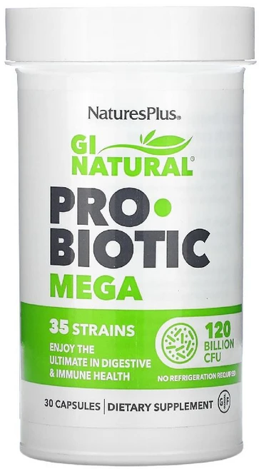 Natures Plus GI Natural Probiotic Mega 120 Billion CFU 30 Capsules, 1개, 30정 - 쿠팡
