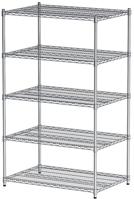 比架王 荷重型 90x60x150公分 五層電鍍波浪架, 【dayneeds】荷重型 90x60x150公分 五層電鍍(鎖管)波浪架, 1個