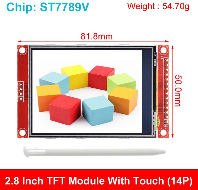 240X320 SPI TFT ST7789V LCD PBC 포트 ILI9341 모듈 터치 디스플레이 패널 8인치 직렬, 2 8 ST7789V, 1개