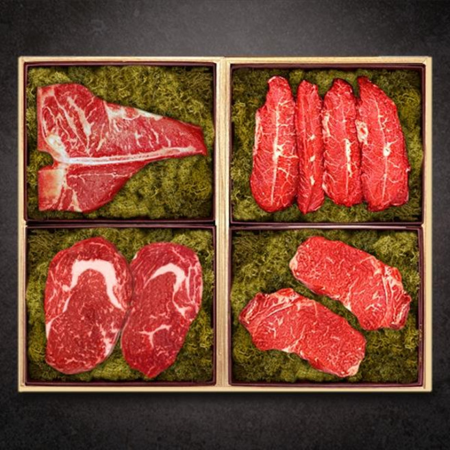 [참다올] 프리미엄 국내산 소고기 드라이에이징 특수부위세트 골드 2400g(티본600g+립아이600g+채끝등심600g+부채살600g), 1개