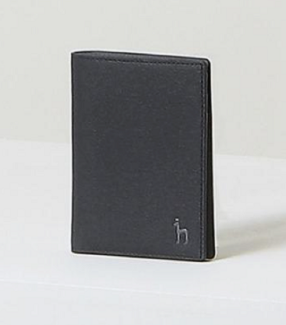 헤지스 Navy & Gray 베이직한 소가죽 남성 중지갑 (선물포장)