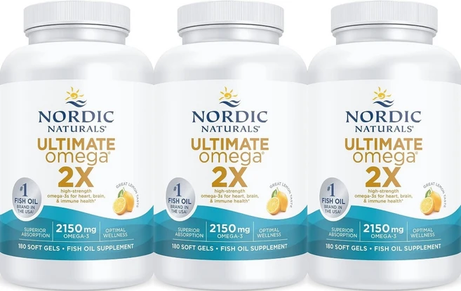 노르딕내츄럴스 얼티미트 오메가 2X 2150mg 레몬 소프트젤, 180정, 3개 - 쿠팡